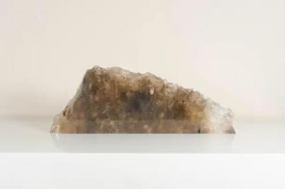 Robert Kuo Smoke Crystal Ice Sculpture by Rober Kuo Hand Carved in Stock