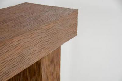 Robert Kuo T Console Pleats Design in Copper By Robert Kuo Hand Repousse Limited Edition