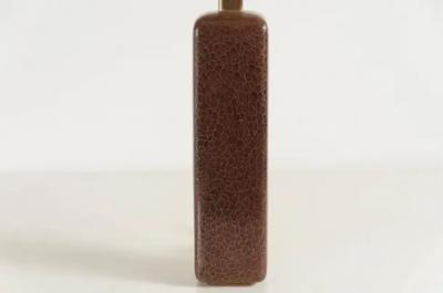 Robert Kuo Tall Block Web Table Lamp in Fig Color by Robert Kuo Limited Edition