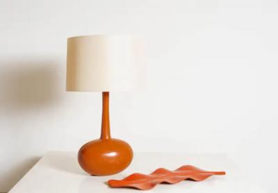 Robert Kuo Tall Cocoon Table Lamp Mila Lacquer by Robert Kuo Hand Repousse Limited