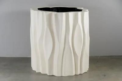 Robert Kuo The Tree Trunk Pot Large Cream Lacquer by Robert Kuo Limited Edition