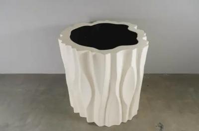 Robert Kuo The Tree Trunk Pot Large Cream Lacquer by Robert Kuo Limited Edition