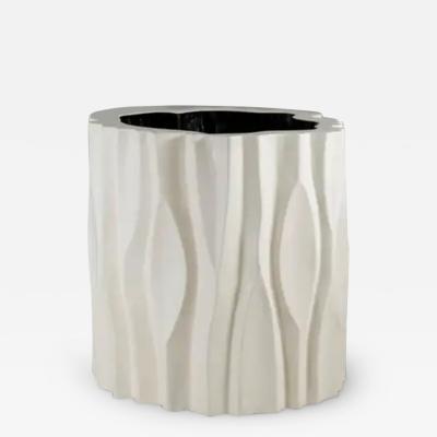 Robert Kuo The Tree Trunk Pot Large Cream Lacquer by Robert Kuo Limited Edition