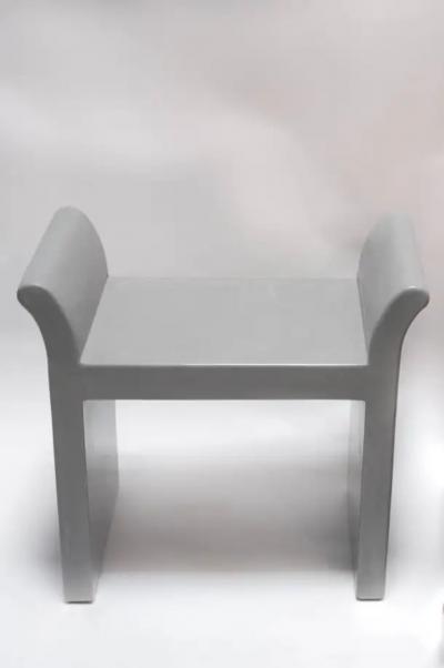 Robert Kuo Vanity Seat in Grey Lacquer by Robert Kuo Limited Edition
