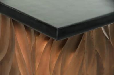 Robert Kuo Za Xian Dining Table Base Pair Antique Copper by Robert Kuo Limited Edition