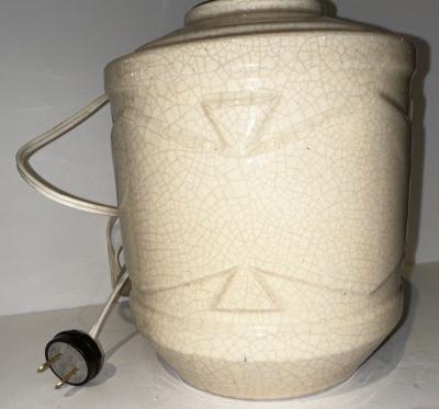 Robert Lallemant Art Deco French Ceramic Vase Table Lamp by Robert Lallemant