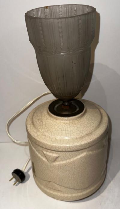 Robert Lallemant Art Deco French Ceramic Vase Table Lamp by Robert Lallemant
