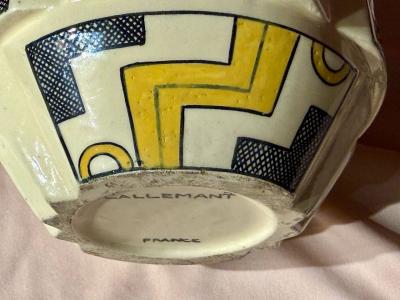 Robert Lallemant Robert Lallemant Art Deco Ceramic Table Lamp France 1930s