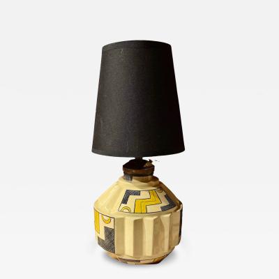 Robert Lallemant Robert Lallemant Art Deco Ceramic Table Lamp France 1930s