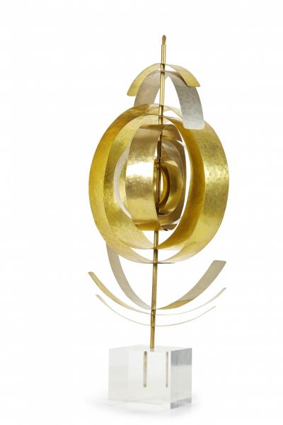 Robert Lee Morris Robert Lee Morris Cyclone Nickel And Brass Sculpture