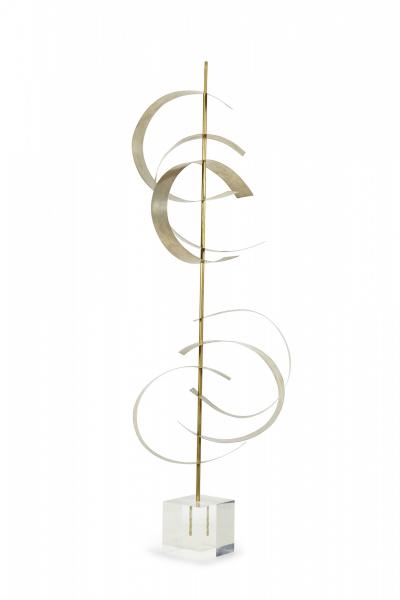 Robert Lee Morris Robert Lee Morris Lazy Day Brass Nickel And Lucite Sculpture