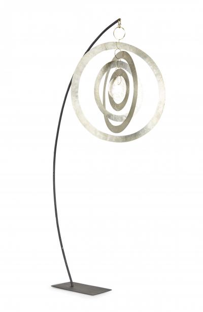 Robert Lee Morris Robert Lee Morris Nickel Orbit Mobile Hammered Nickel Sculpture