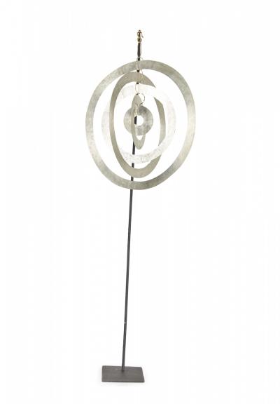 Robert Lee Morris Robert Lee Morris Nickel Orbit Mobile Hammered Nickel Sculpture