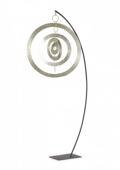 Robert Lee Morris Robert Lee Morris Nickel Orbit Mobile Hammered Nickel Sculpture