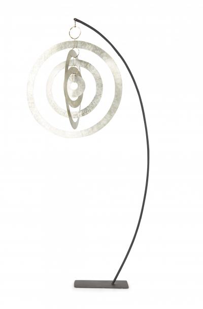 Robert Lee Morris Robert Lee Morris Nickel Orbit Mobile Hammered Nickel Sculpture