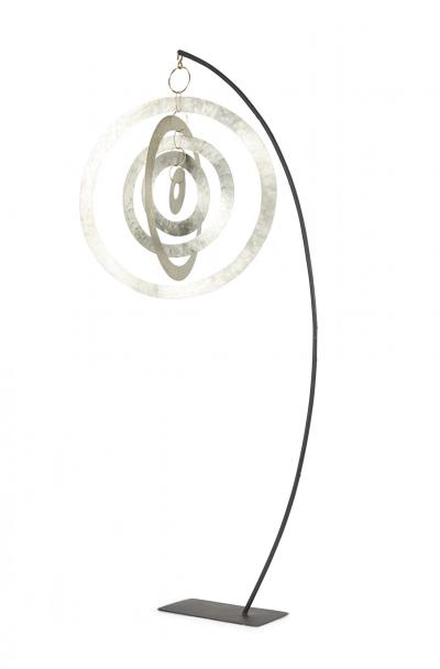 Robert Lee Morris Robert Lee Morris Nickel Orbit Mobile Hammered Nickel Sculpture