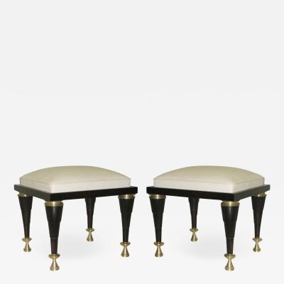 Robert Lemariey Rare Pair of Stools by Robert Lemariey