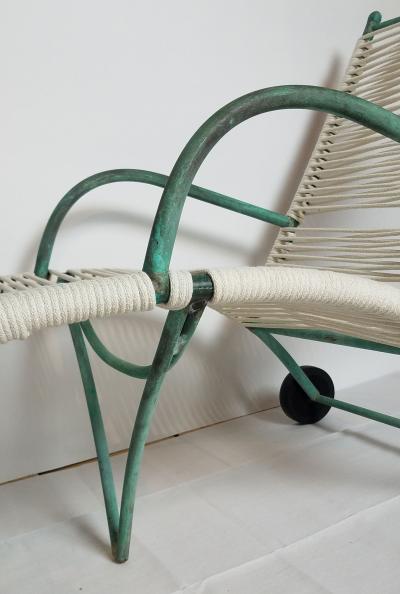 Robert Lewis Robert Lewis Early Copper Chaise Lounge Center Brace Santa Barbara CA 1930s