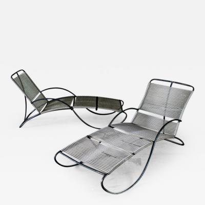 Robert Lewis S Shape Pair of Lounge Chaise by W Lamb and R Lewis