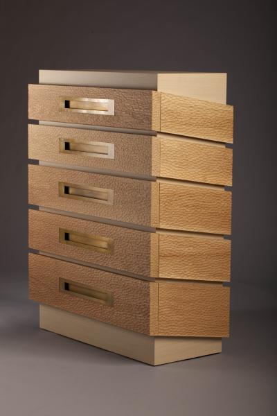 Robert Marinelli CHANEAU TALL CHEST SHOWN IN NATURAL HAND CARVED OAK