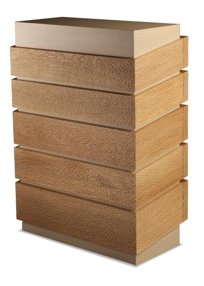 Robert Marinelli CHANEAU TALL CHEST SHOWN IN NATURAL HAND CARVED OAK