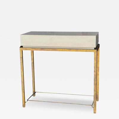 Robert Marinelli Modern Lacquer Iron Nightstand Side Table by Robert Marinelli