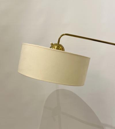 Robert Mathieu Polished brass floor lamp in the style of Robert Mathieu France circa 1950
