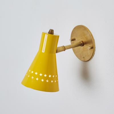 Robert Mathieu Rare 1950s Robert Mathieu Perforated Yellow Metal and Brass Wall Sconce