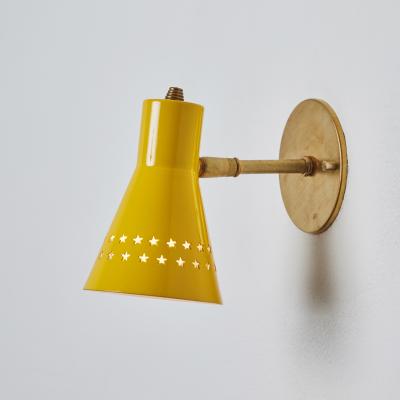 Robert Mathieu Rare 1950s Robert Mathieu Perforated Yellow Metal and Brass Wall Sconce