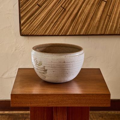 Robert Maxwell 1960s Robert Maxwell Hand Thrown Speckle Glazed Flower Stoneware Pot