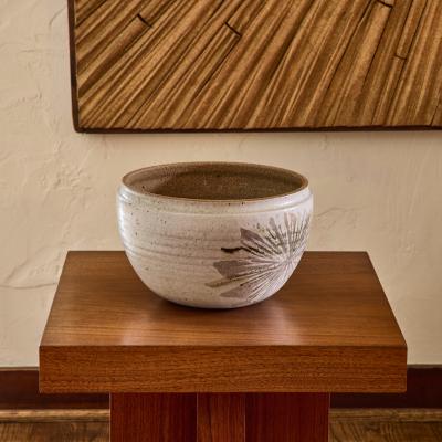 Robert Maxwell 1960s Robert Maxwell Hand Thrown Speckle Glazed Flower Stoneware Pot