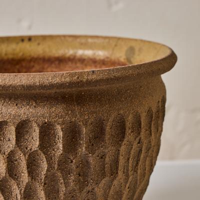 Robert Maxwell 1960s Robert Maxwell Hand Thrown Thumbprint Stoneware Pot