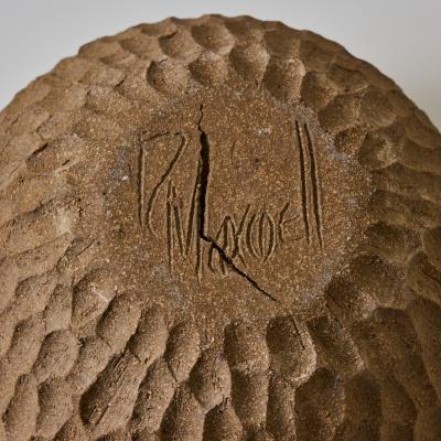 Robert Maxwell 1960s Robert Maxwell Hand Thrown Thumbprint Stoneware Pot