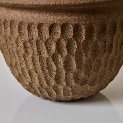 Robert Maxwell 1960s Robert Maxwell Hand Thrown Thumbprint Stoneware Pot