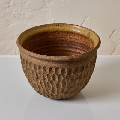Robert Maxwell 1960s Robert Maxwell Hand Thrown Thumbprint Stoneware Pot