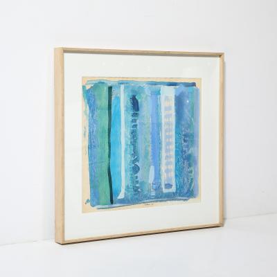 Robert Natkin Mid Century Modernist Watercolor Gouache Painting by Robert Natkin