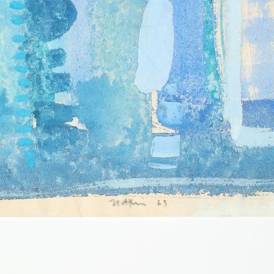Robert Natkin Mid Century Modernist Watercolor Gouache Painting by Robert Natkin
