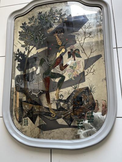 Robert Pansart 1940s Decorative wall mirror by Robert Pansart