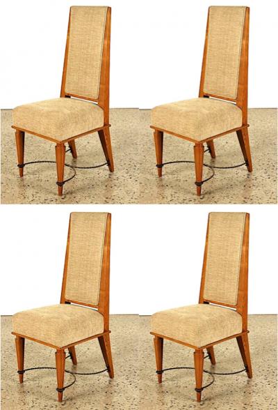 Robert Paveau Robert Paveau documented set of 4 chicest high back chairs