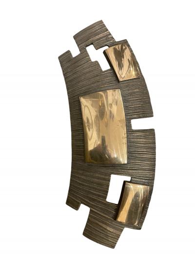 Robert Phandeve 1970s Pair of Sculptural bronze sconces by Robert Phandeve