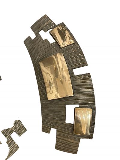 Robert Phandeve 1970s Pair of Sculptural bronze sconces by Robert Phandeve