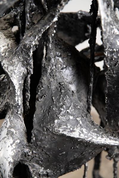 Robert Schwartz Bert Schwartz Brutalist Sculpture Prometheus and Pandora in Aluminum Steel