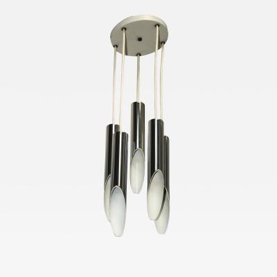 Robert Sonneman 1970s Robert Sonneman Chrome Pendant Chandelier