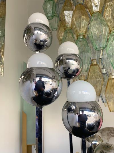 Robert Sonneman Chrome Metal Ball Lamp by Robert Sonneman USA 1970s