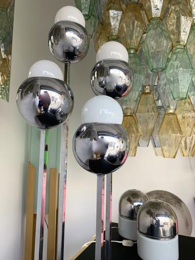 Robert Sonneman Chrome Metal Ball Lamp by Robert Sonneman USA 1970s
