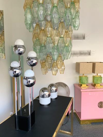 Robert Sonneman Chrome Metal Ball Lamp by Robert Sonneman USA 1970s