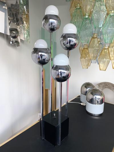 Robert Sonneman Chrome Metal Ball Lamp by Robert Sonneman USA 1970s