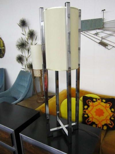 Robert Sonneman Sonneman Lighting Large Paul Mayen Style Chrome Lamp Mid century Modern
