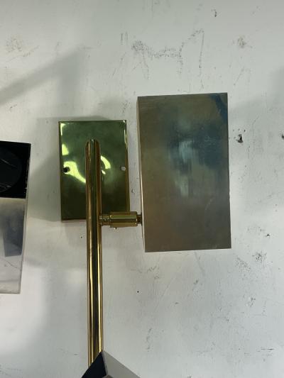 Robert Sonneman Sonneman Lighting MODERNIST CHROME BRASS SIX LIGHT SCONCES