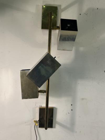 Robert Sonneman Sonneman Lighting MODERNIST CHROME BRASS SIX LIGHT SCONCES
